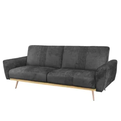 HOMLA Sofa Samtige 3-Osobowa, Z Funkcja Spania, Czarna 212X84X86.5 Cm Best