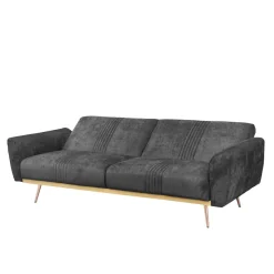 HOMLA Sofa Samtige 3-Osobowa, Z Funkcja Spania, Czarna 212X84X86.5 Cm Best