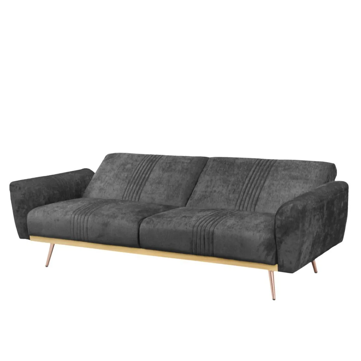 HOMLA Sofa Samtige 3-Osobowa, Z Funkcja Spania, Czarna 212X84X86.5 Cm Best