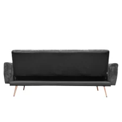 HOMLA Sofa Samtige 3-Osobowa, Z Funkcja Spania, Czarna 212X84X86.5 Cm Best