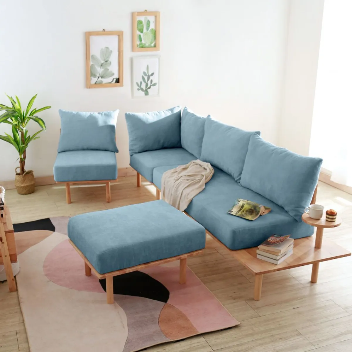 HOMLA Sofa Seri Modulowa Niebieska 60X74X86 Cm Discount