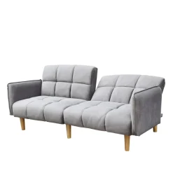 HOMLA Sofa Sonus 3-Osobowa, Z Funkcja Spania, Welurowa Musztardowa 195X91X83 Cm Best
