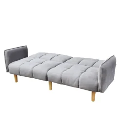 HOMLA Sofa Sonus 3-Osobowa, Z Funkcja Spania, Welurowa Musztardowa 195X91X83 Cm Best