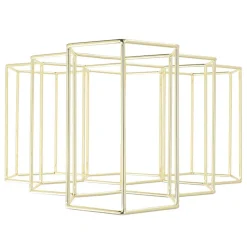 HOMLA Stojak Duncan Na Wino Metalowy 33X16X31 Cm Zloty Sale