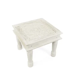 HOMLA Stolik Kawowy Banhi Lite Drewno Mango Zlobione 56X56X50 Cm Naturalny Best