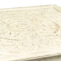 HOMLA Stolik Kawowy Banhi Lite Drewno Mango Zlobione 100X100X45 Cm Naturalny Hot