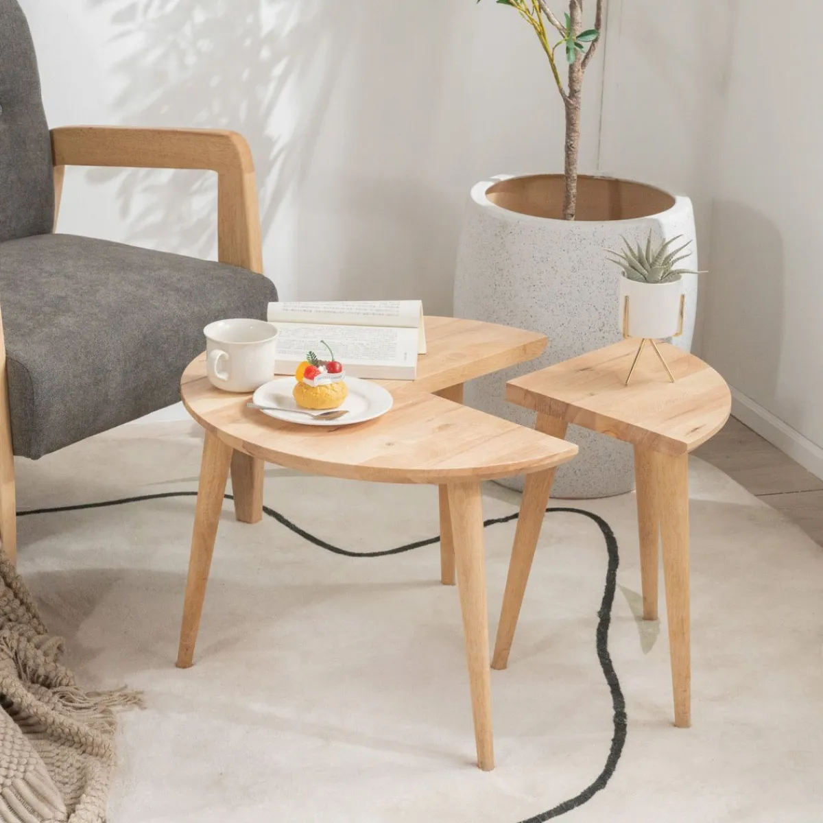 HOMLA Stolik Kawowy Harmoni Naturalny 59X59X42 Cm Clearance