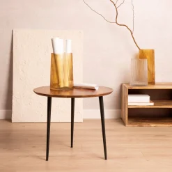 HOMLA Stolik Kawowy Ren Lite Drewno Akacji + Metal 46X46X30Cm Online