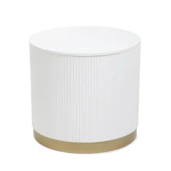 HOMLA Stolik Kawowy Tabi Matowy Bialy 40X36 Cm Outlet