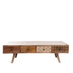 HOMLA Stolik Kawowy Tayo Lite Drewno Mango 117X65X35 Cm Naturalny Discount