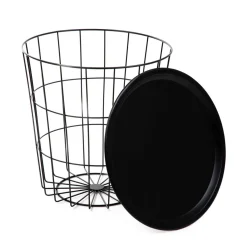 HOMLA Stolik Scandi Czarny Z Czarnym Batem 40X40X40 Cm Discount