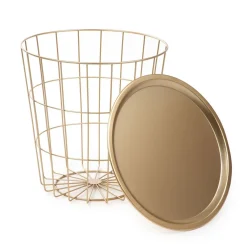 HOMLA Stolik Scandi Zloty Z Czarnym Blatem 43X43X43 Cm Discount