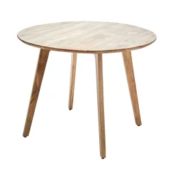 HOMLA Stol Solis Drewniany 100 X 100 X 76 Cm Naturalny New