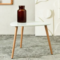 HOMLA Stol Travesa Naturalny Z Bialym Blatem 60 60 48Cm Clearance