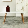 HOMLA Stol Travesa Naturalny Z Bialym Blatem 110X60X45Cm Discount