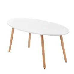 HOMLA Stol Travesa Naturalny Z Bialym Blatem 110X60X45Cm Discount