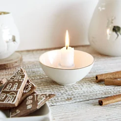 HOMLA Swiecznik Kania Ceramiczny Ecru 11X5 Cm Bialy Online