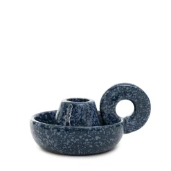 HOMLA Swiecznik Rolo Ceramiczny 13X10X6 Cm Granatowy New
