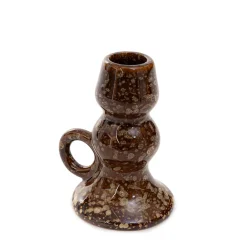 HOMLA Swiecznik Rolo Ceramiczny 8,5X7X10,5 Cm Brazowy Outlet