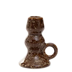 HOMLA Swiecznik Rolo Ceramiczny 8,5X7X10,5 Cm Brazowy Outlet