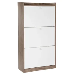 HOMLA Szafka Na Buty Eira Z Bialymi Frontami 60X24X114 Cm New