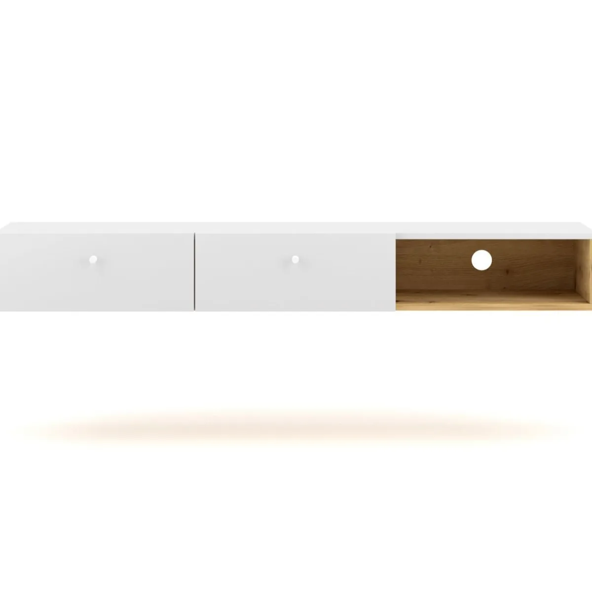 HOMLA Szafka Wiszaca Carini! Dab Artisan/Bialy 140X30X18 Cm Czarny Online