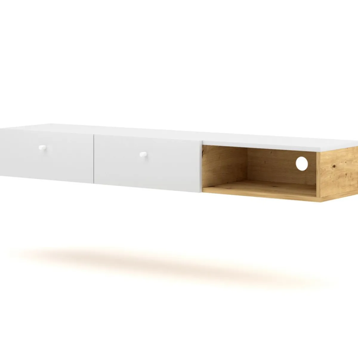 HOMLA Szafka Wiszaca Carini! Dab Artisan/Bialy 140X30X18 Cm Czarny Online