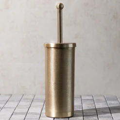 HOMLA Szczotka Do Wc Nausa Zlota Z Ozdobnymi Wytloczeniami 10X10X38 Cm Discount