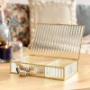 HOMLA Szkatulka Na Bizuterie Grazia Ze Szkla Prazkowanego 23X15X5 Cm Zloty Best