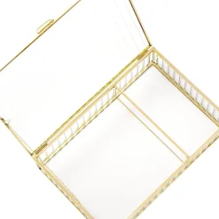 HOMLA Szkatulka Na Bizuterie Grazia Ze Szkla Prazkowanego 23X15X5 Cm Zloty Best