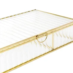HOMLA Szkatulka Na Bizuterie Grazia Ze Szkla Prazkowanego 23X15X5 Cm Zloty Best