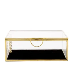 HOMLA Szkatulka Na Bizuterie Grazia Z Welurowa Wysciolka 13X11X5 Cm Zloty Best