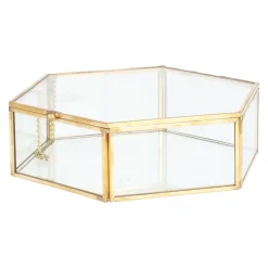 HOMLA Szkatulka Na Bizuterie Grazia Szesciokatna Zlota 17X16X5 Cm Zloty Hot