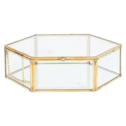 HOMLA Szkatulka Na Bizuterie Grazia Szesciokatna Zlota 17X16X5 Cm Zloty Hot