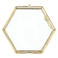HOMLA Szkatulka Na Bizuterie Grazia Szesciokatna Zlota 17X16X5 Cm Zloty Hot