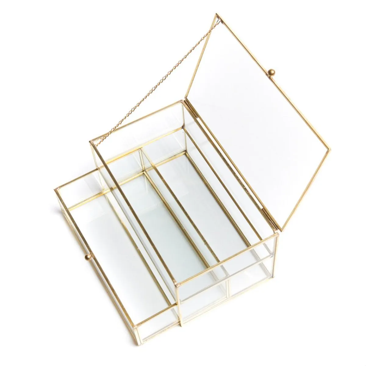 HOMLA Szkatulka Na Bizuterie Grazia Z Szufladka Zlota 21X10X10,5 Cm Przezroczysty Sale
