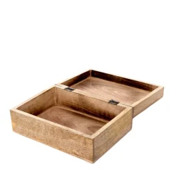 HOMLA Szkatulka Na Bizuterie Hamsa Z Drewna Mango Zlobiona 22X14X8 Cm Naturalny Hot