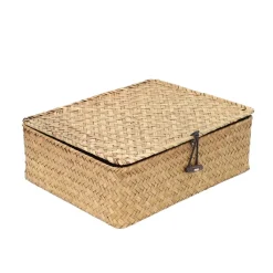 HOMLA Szkatulka Na Bizuterie Talulah Pleciona Naturalna 25X20X9 Cm Naturalny