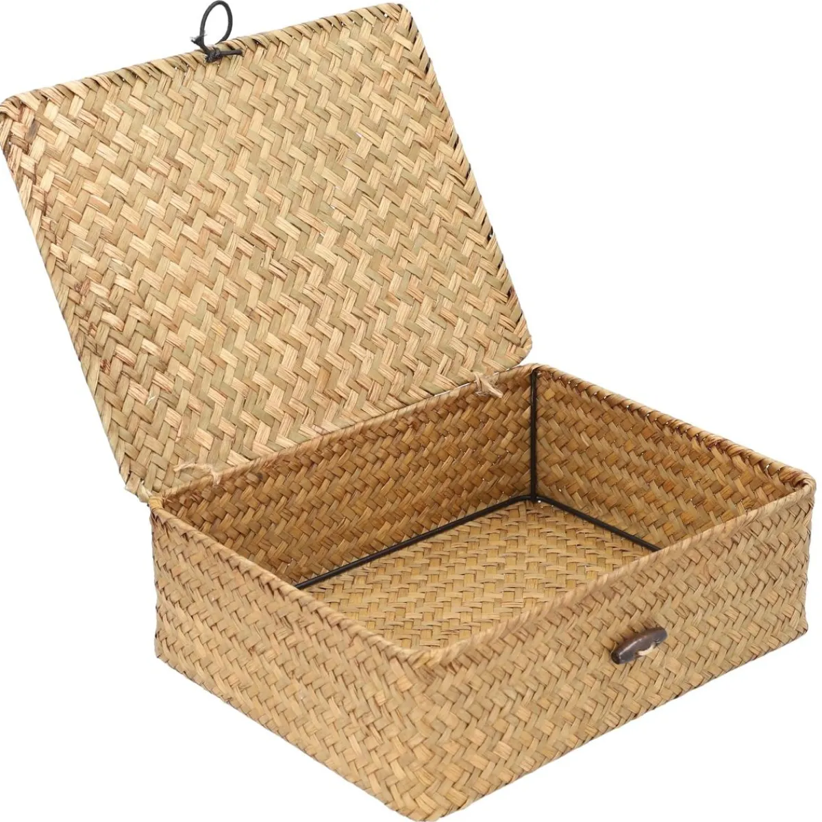 HOMLA Szkatulka Na Bizuterie Talulah Pleciona Naturalna 25X20X9 Cm Naturalny