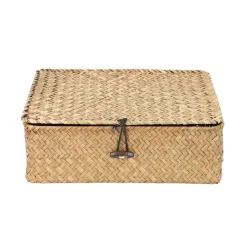HOMLA Szkatulka Na Bizuterie Talulah Pleciona Naturalna 25X20X9 Cm Naturalny