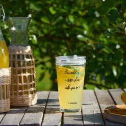 HOMLA Szklanka Embo Summer Z Napisem 0,4 L Przezroczysty