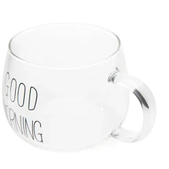 HOMLA Szklanka Good Morning Z Uchem 0,4 L Przezroczysty Best