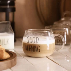 HOMLA Szklanka Good Morning Z Uchem 0,4 L Przezroczysty Best