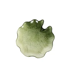 HOMLA Taca Dekoracyjna Asali Szklana Zielona 18,5X2,5 Cm