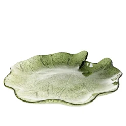 HOMLA Taca Dekoracyjna Asali Szklana Zielona 27,5X3 Cm
