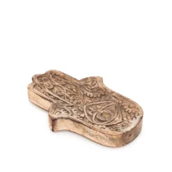 HOMLA Taca Dekoracyjna Hamsa Z Drewna Mango 15X10X2 Cm Naturalny Outlet