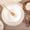 HOMLA Talerz Auro Gleboki Ze Zlota Obwodka 21 Cm Bialy Clearance