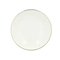 HOMLA Talerz Auro Gleboki Ze Zlota Obwodka 21 Cm Bialy Clearance