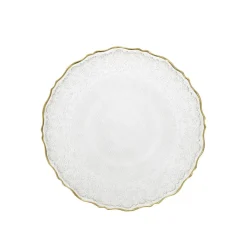 HOMLA Talerz Lisala Transparentny Ze Zlota Obwodka 21 Cm Outlet