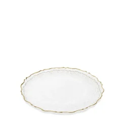 HOMLA Talerz Lisala Transparentny Ze Zlota Obwodka 28 Cm Best